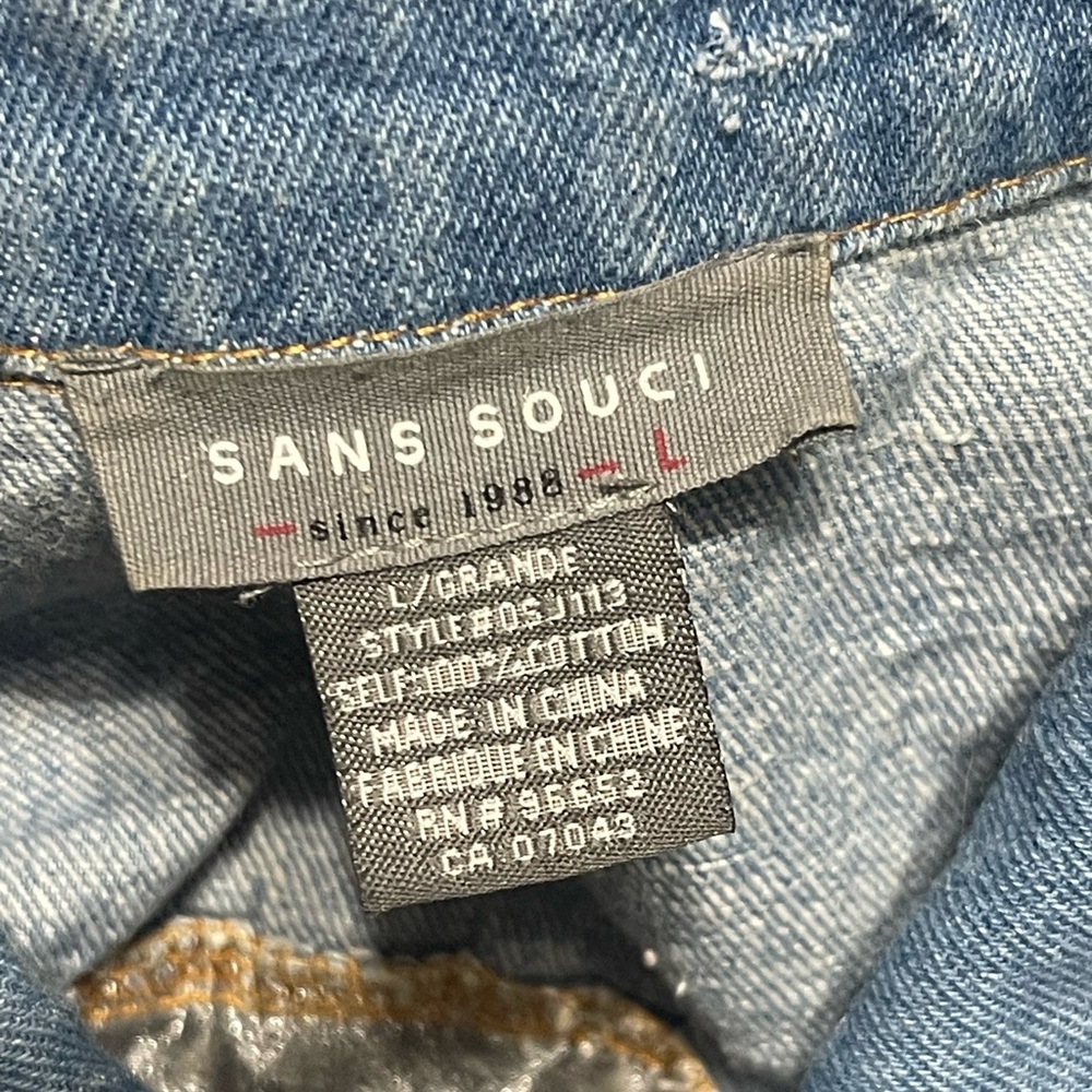 Denim And Sheer Patchwork Jacket - image 8